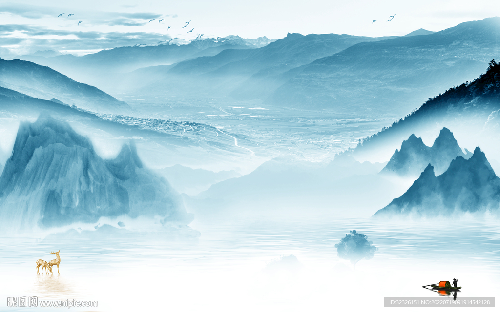 人气中式最新山水 Tif分层