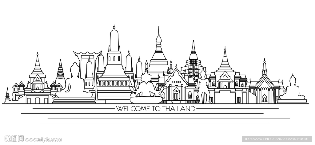 泰国手绘插画 