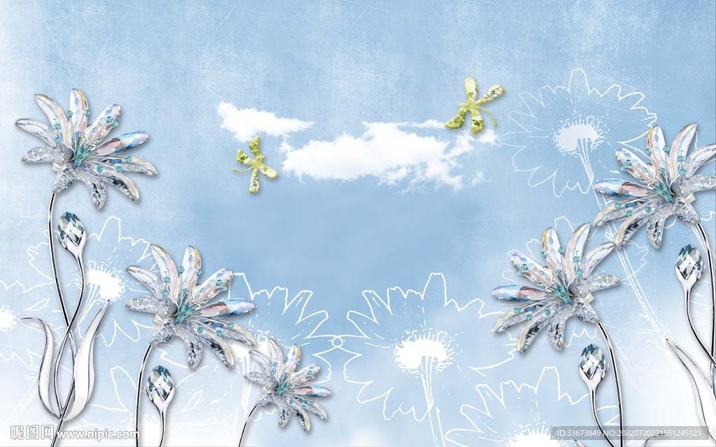 水晶花背景墙