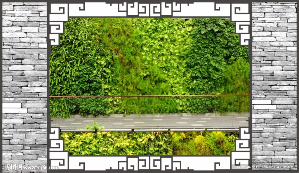绿植墙边框 