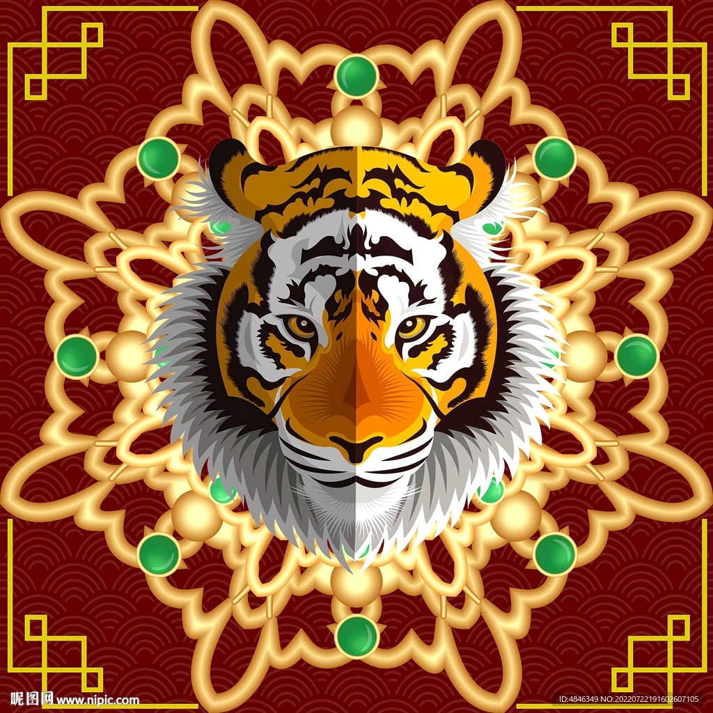 抽象虎头天顶装饰画