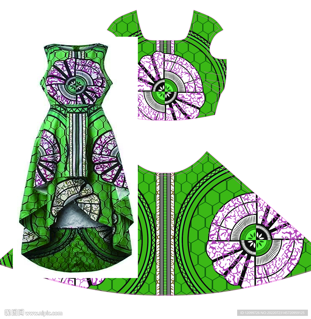 定位连衣裙 大牌印花