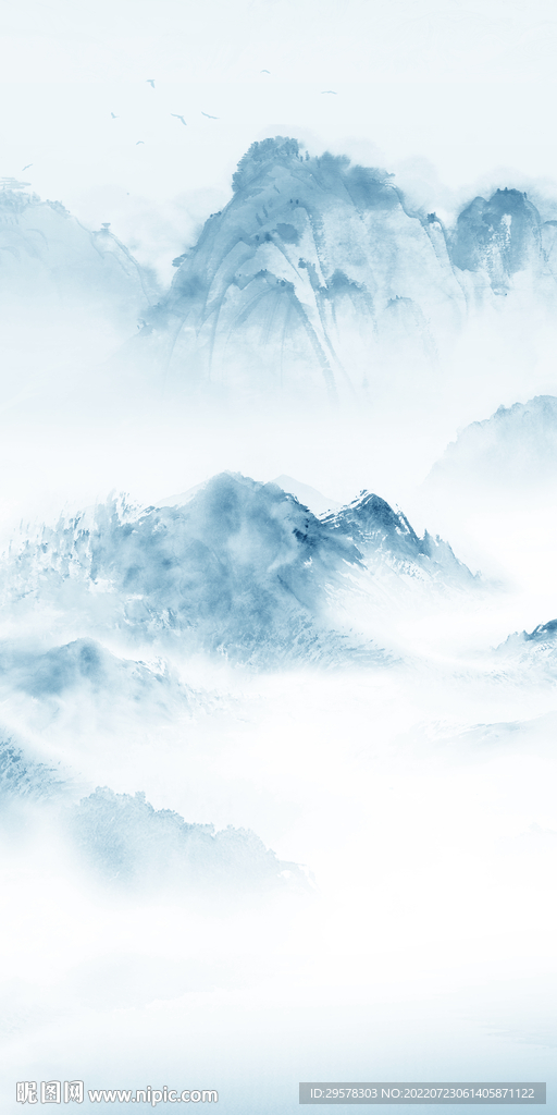 简约 意境山水玄关 TIf分层