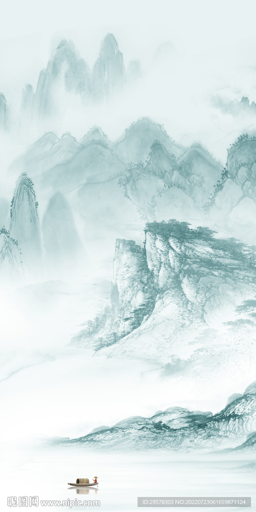 现代 意境山水玄关 TIf分层