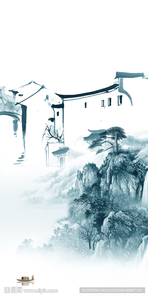 最新意境山水玄关 TIf分层