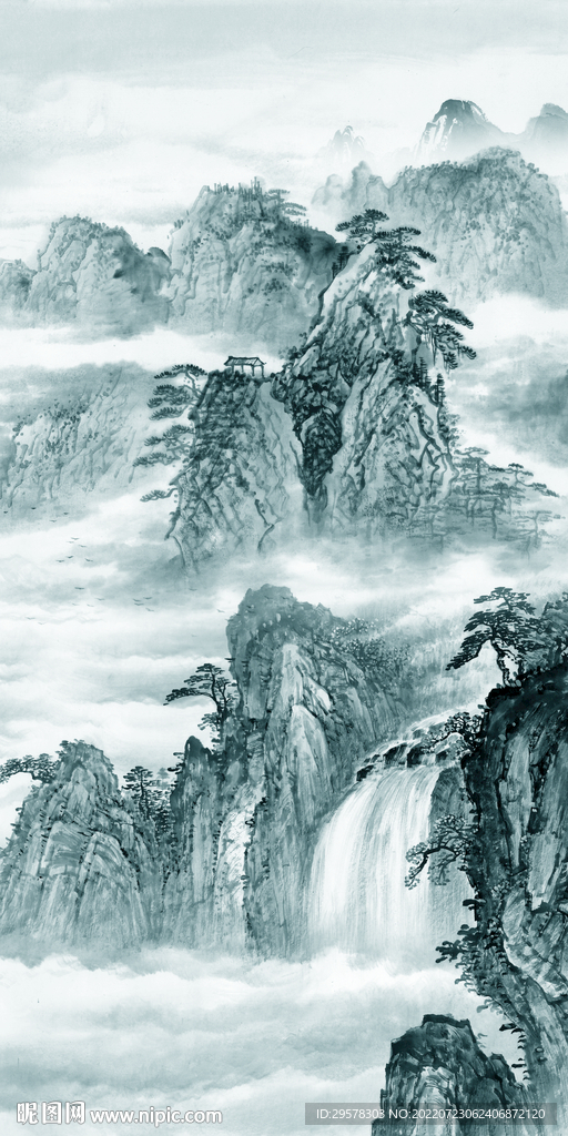 人气意境山水玄关 TIf分层