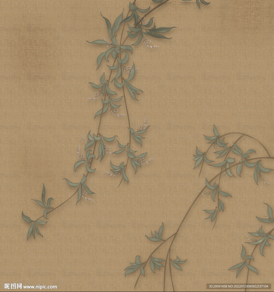 手绘树藤装饰画