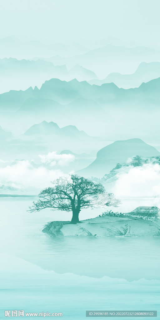 简约 意境人气山水 Tif分层