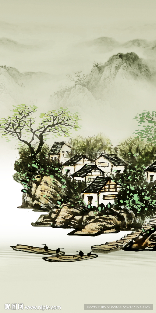 新款意境人气山水 Tif分层