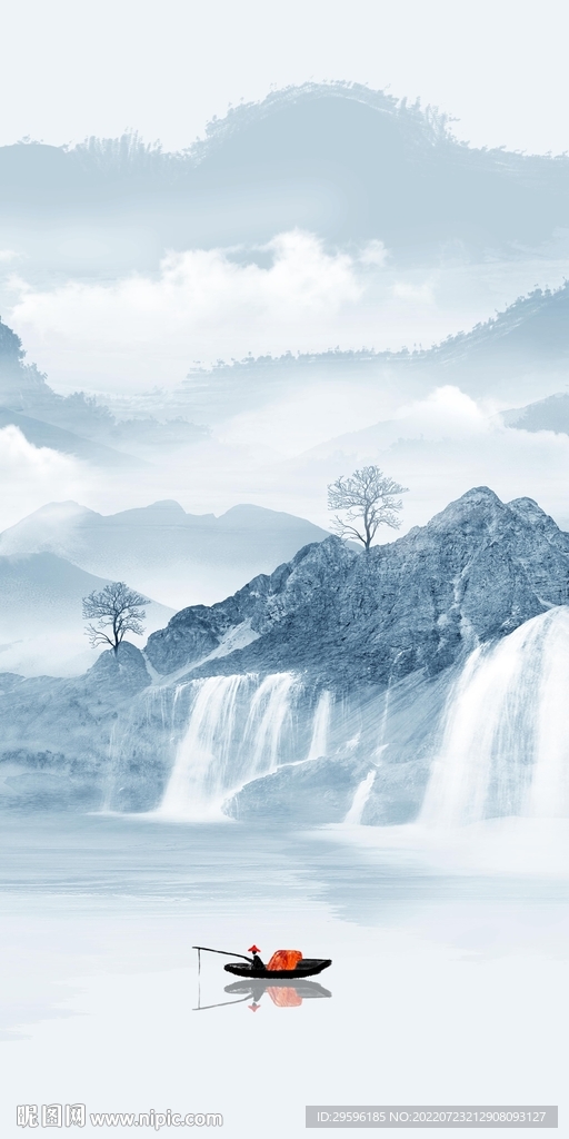 新中式大气玄关山水 Tif分层