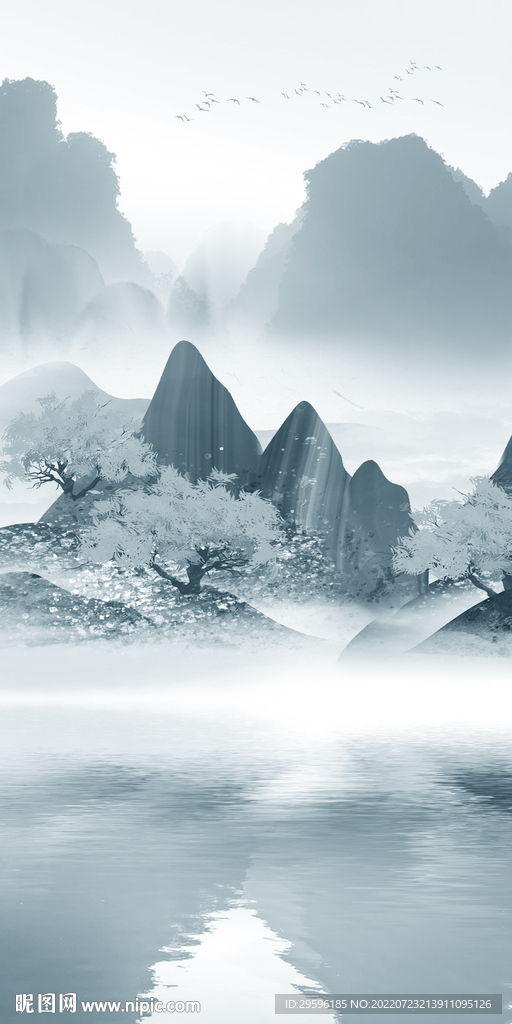 现代 简约玄关山水 Tif分层