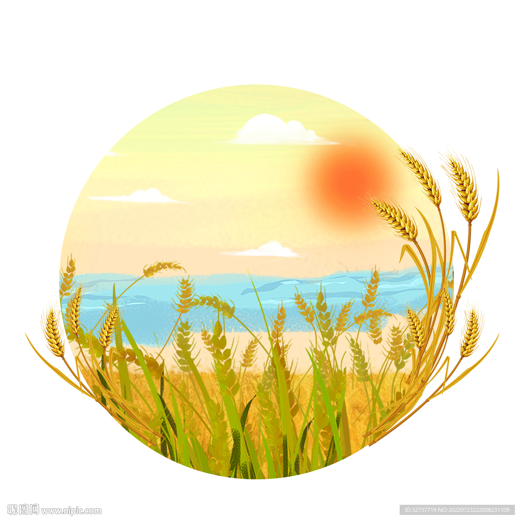 大暑插画元素