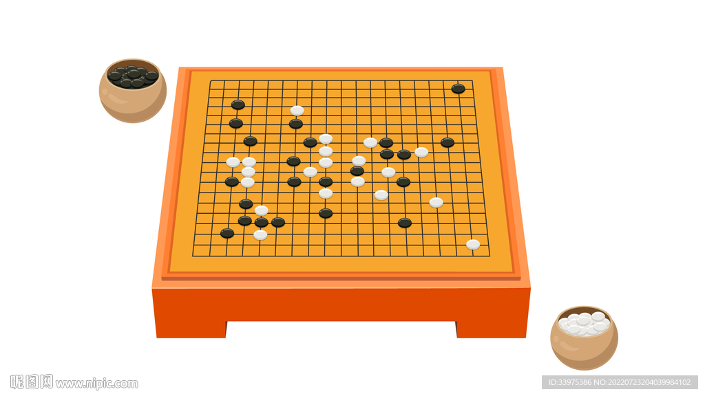 矢量围棋插画素材