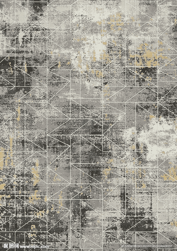 水墨愠色中式地毯图案