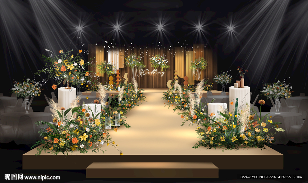 香槟绿布幔婚礼