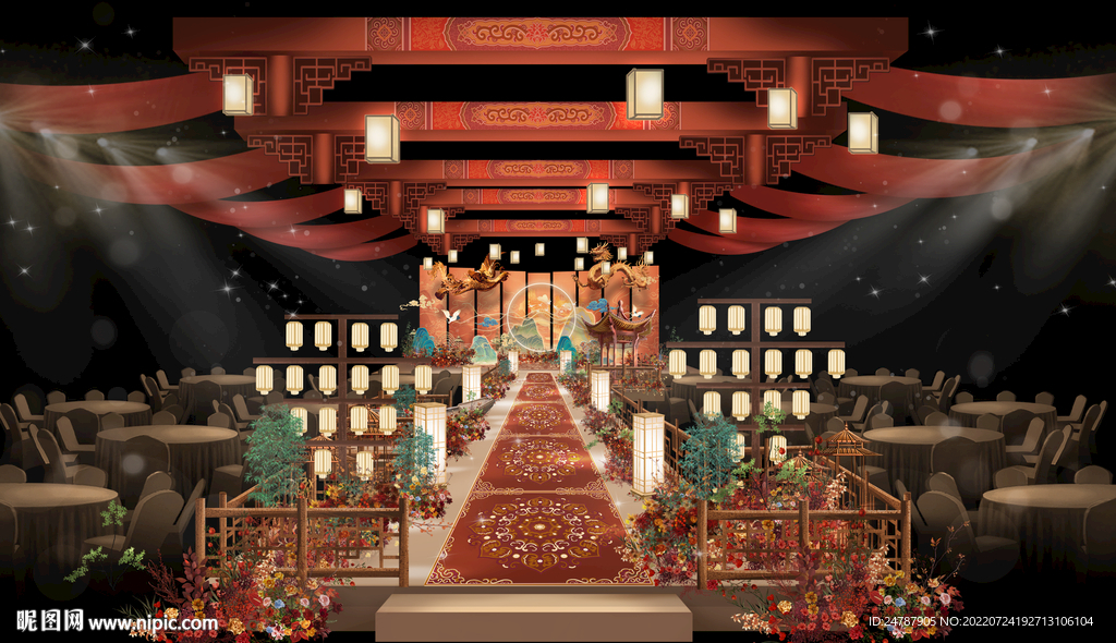 新中式唐风香槟金婚礼