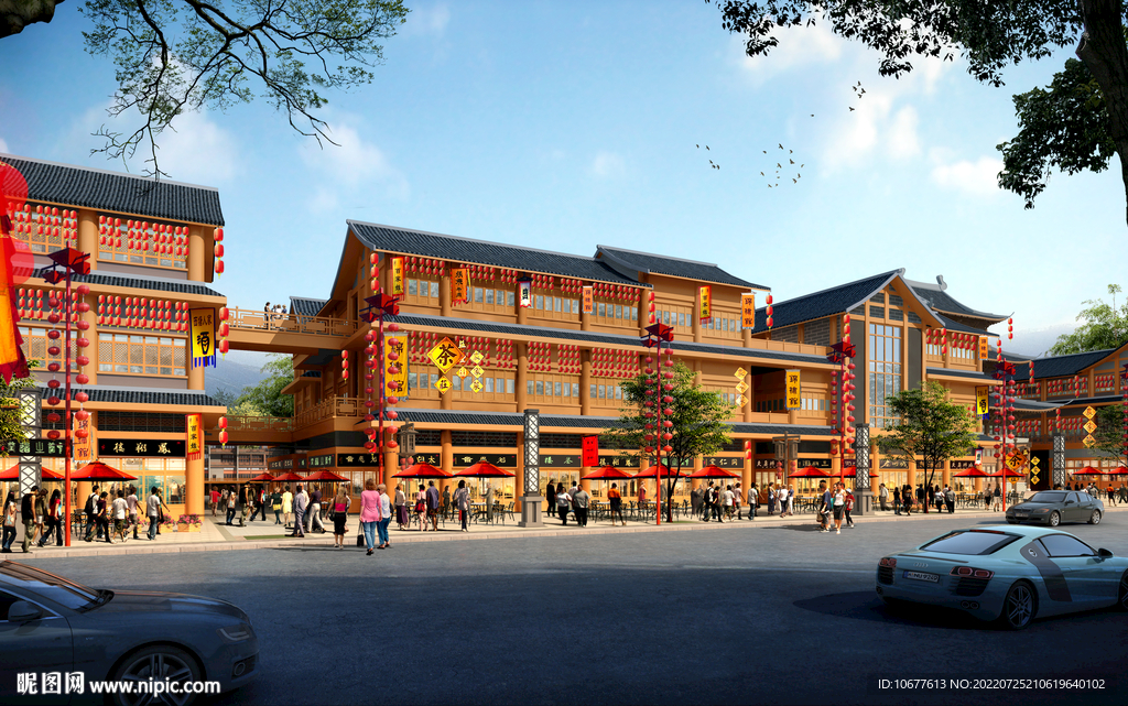 古建筑商业街效果图