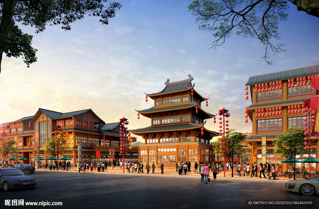 古建筑商业街效果图