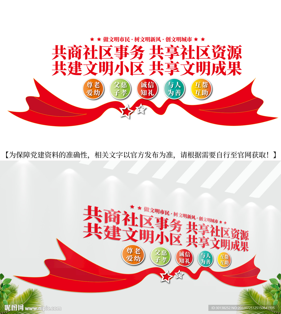 共建文明小区文化墙