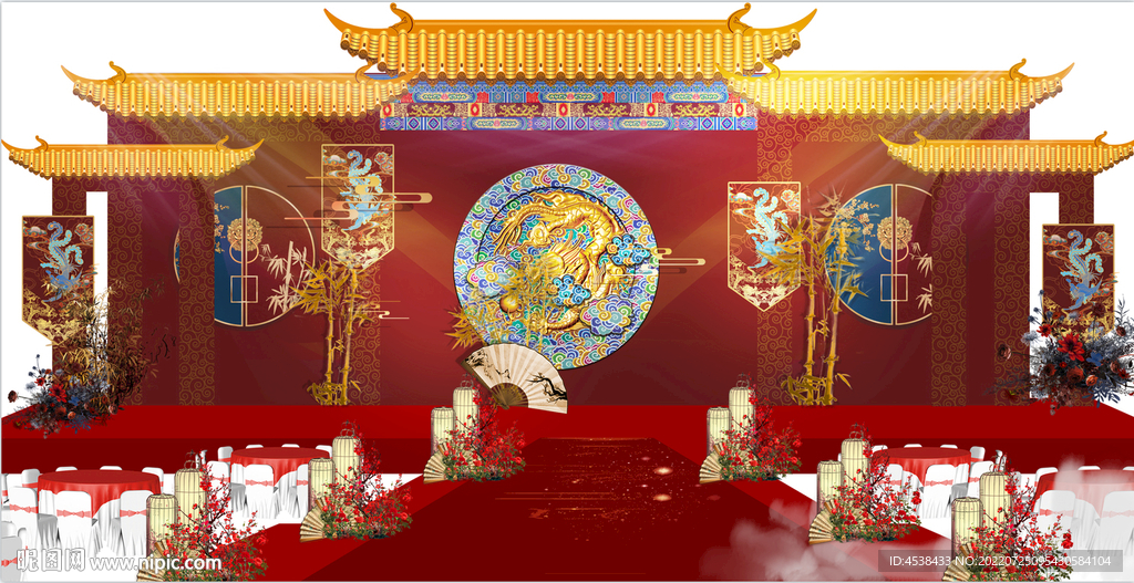 中式婚礼背景