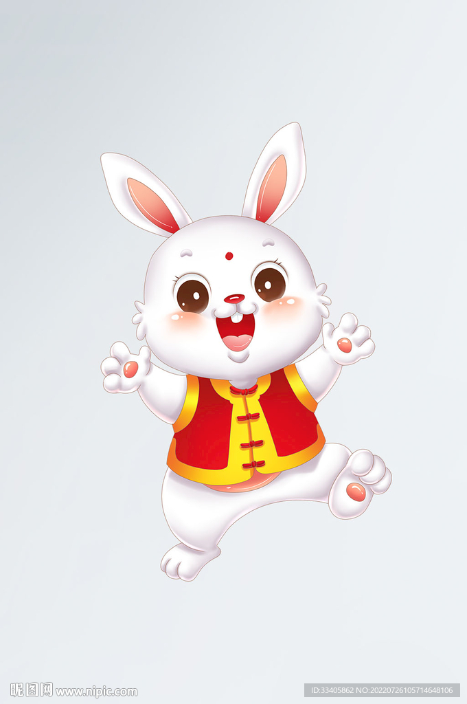 新年新春节日卡通可爱生肖兔年兔