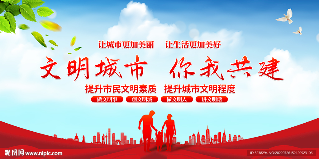 文明城市你我共建展板设计
