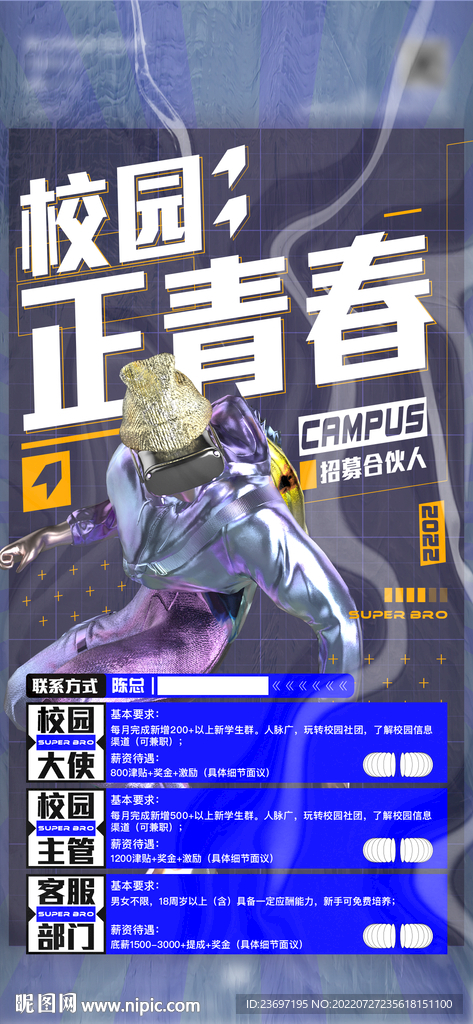 夜店招聘海报