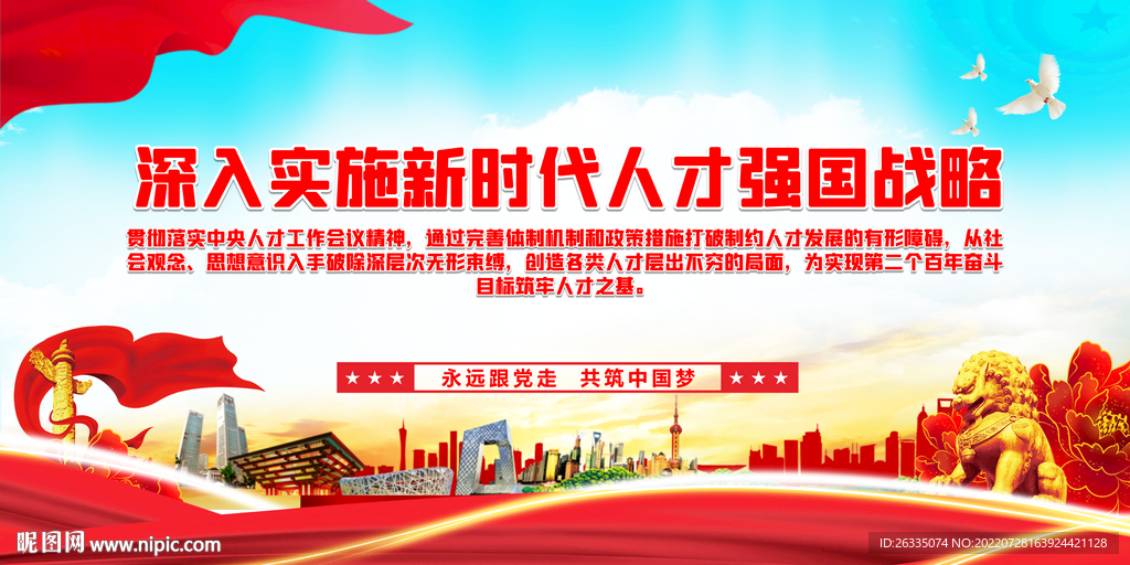 人才强国战略展板