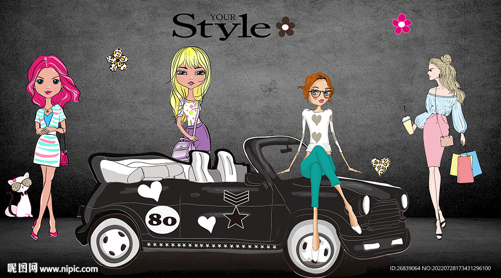 服装店女装背景墙