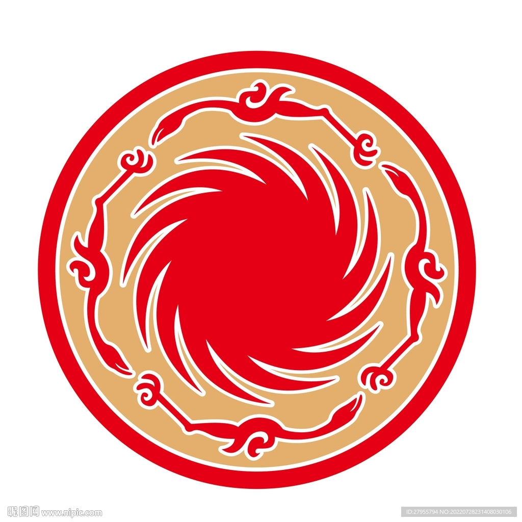 太阳鸟纹样矢量