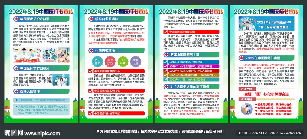 2022年中国医师节宣传展板