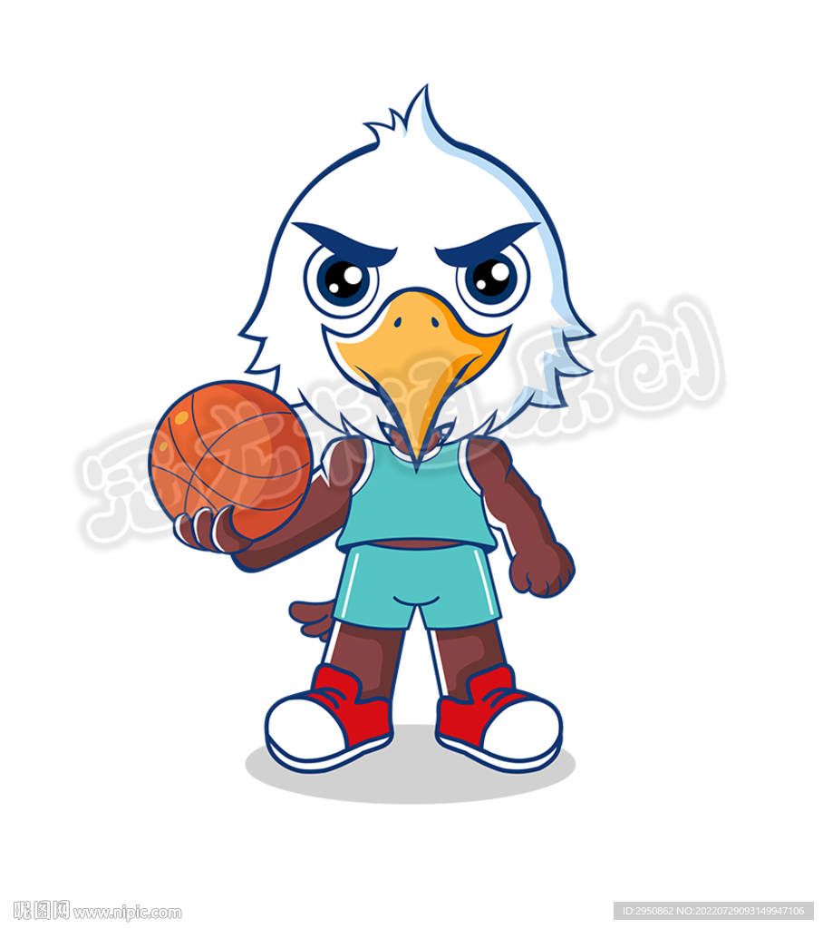 卡通老鹰篮球运动员