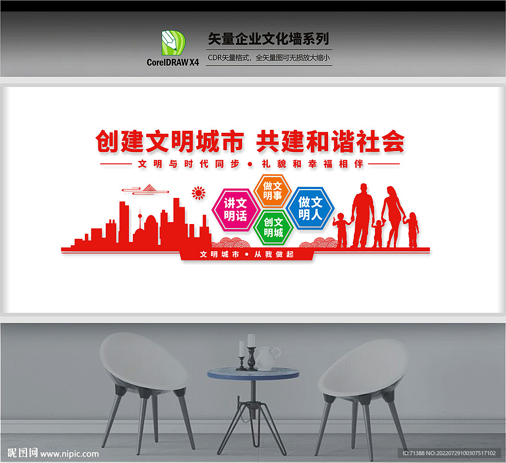 创建文明城市文化墙