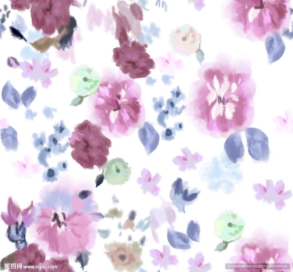 水彩花朵