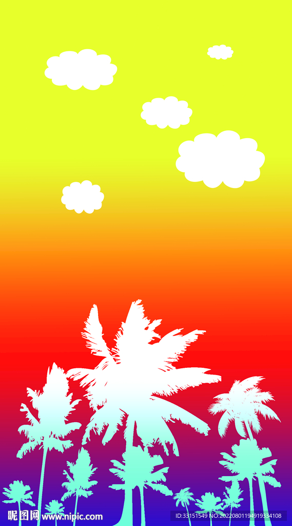 渐变椰子树