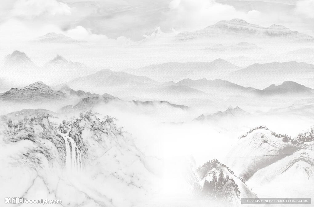 简约山水背景墙