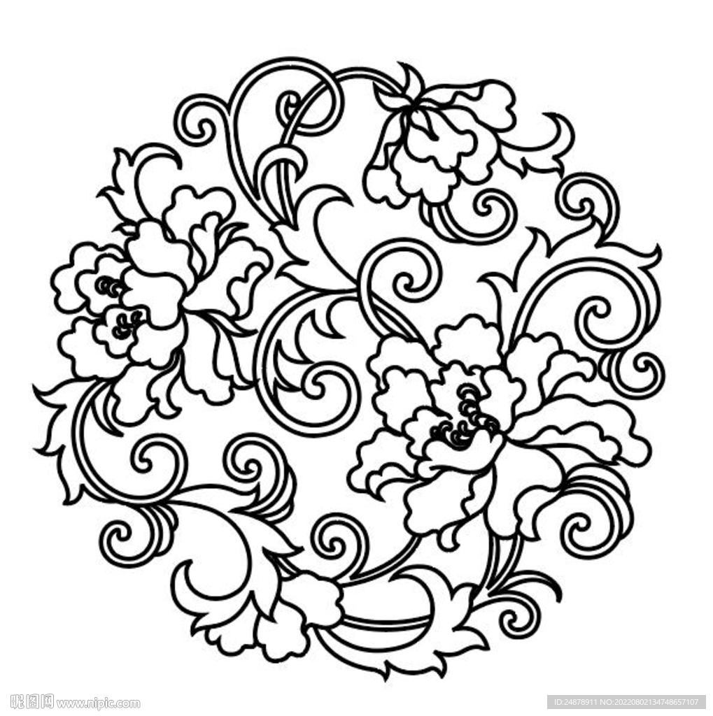 牡丹花纹