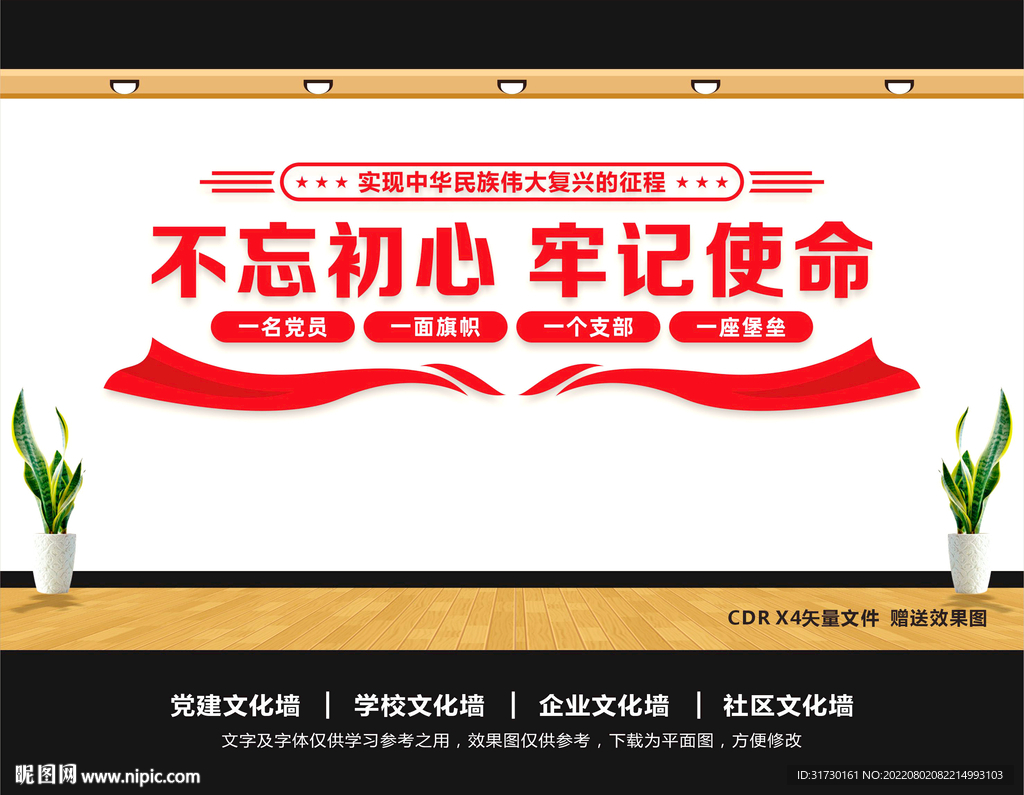 不忘初心文化墙