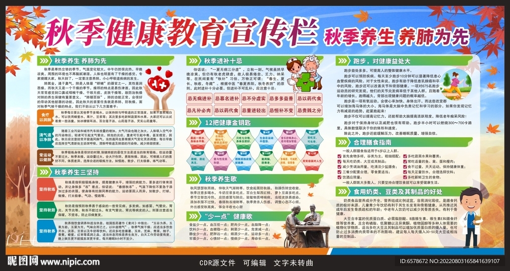 秋季健康教育宣传栏