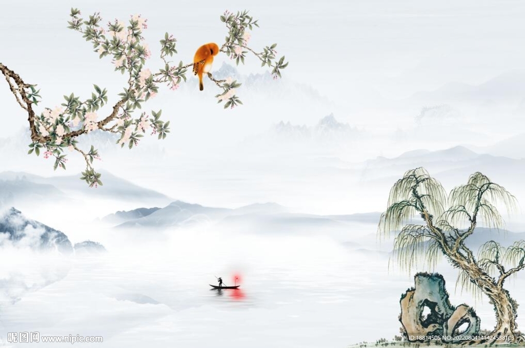 现代简约中式背景墙