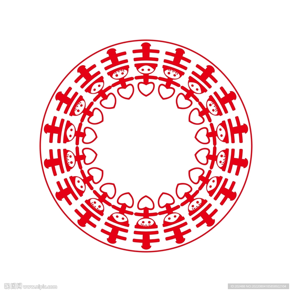 结婚双喜无缝边框