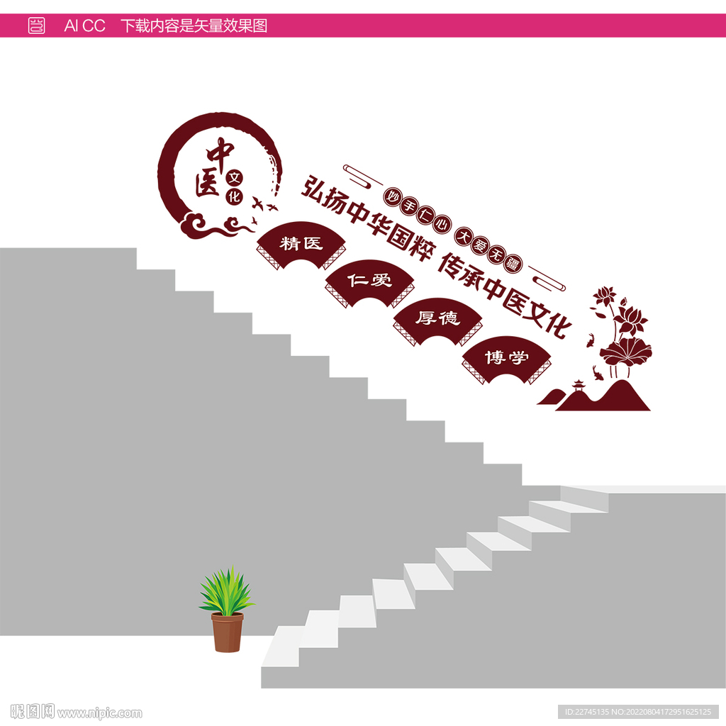 中医楼道文化墙