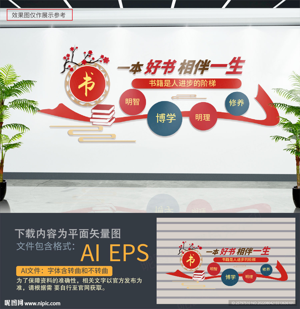 校园阅览室文化墙