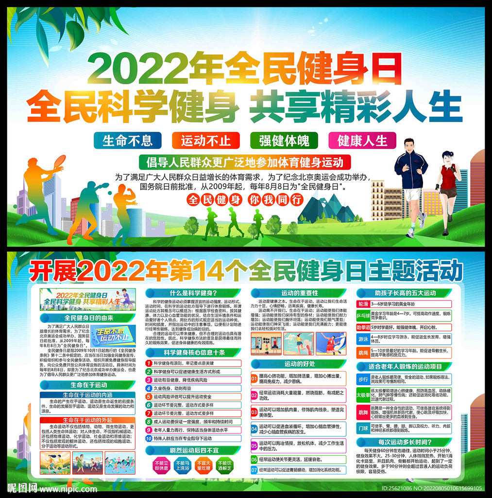 2022年全民健身日展板宣传栏