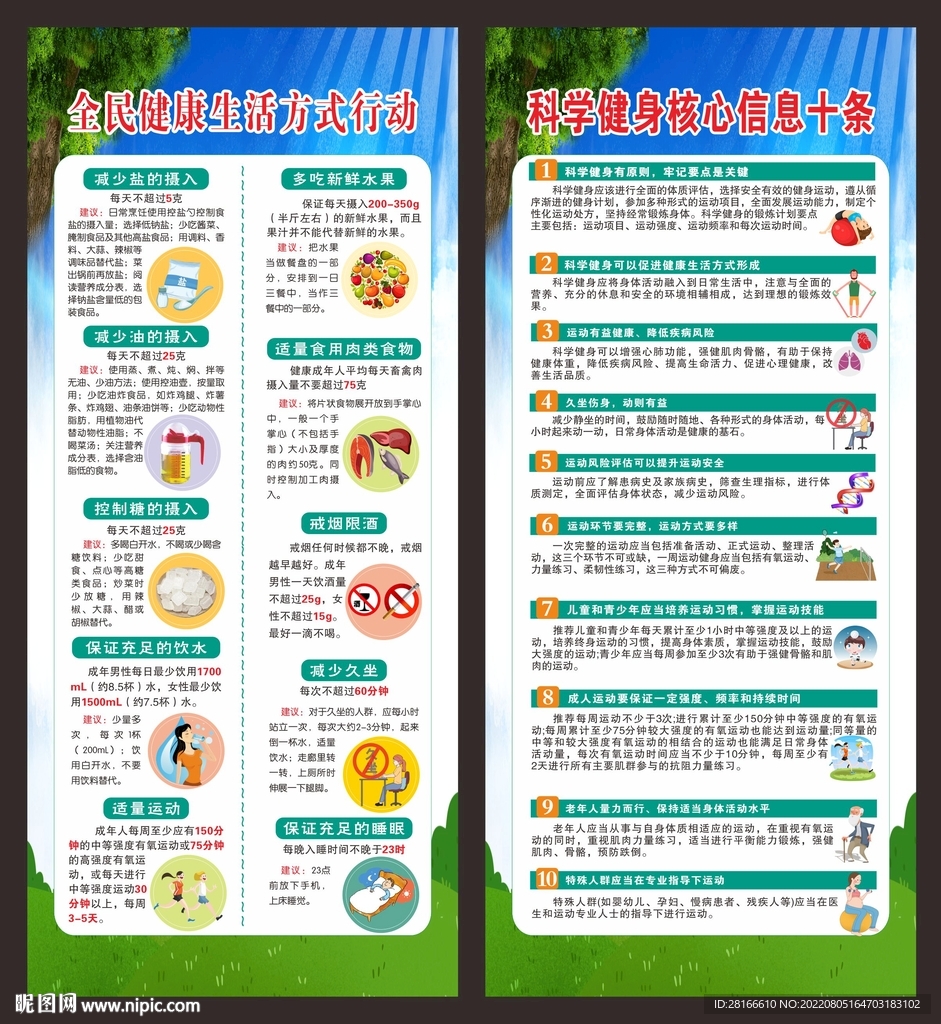 全民健康生活方式行动展架