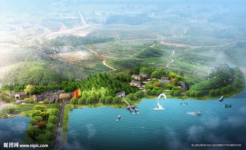 美丽乡村水上乐园鸟瞰图