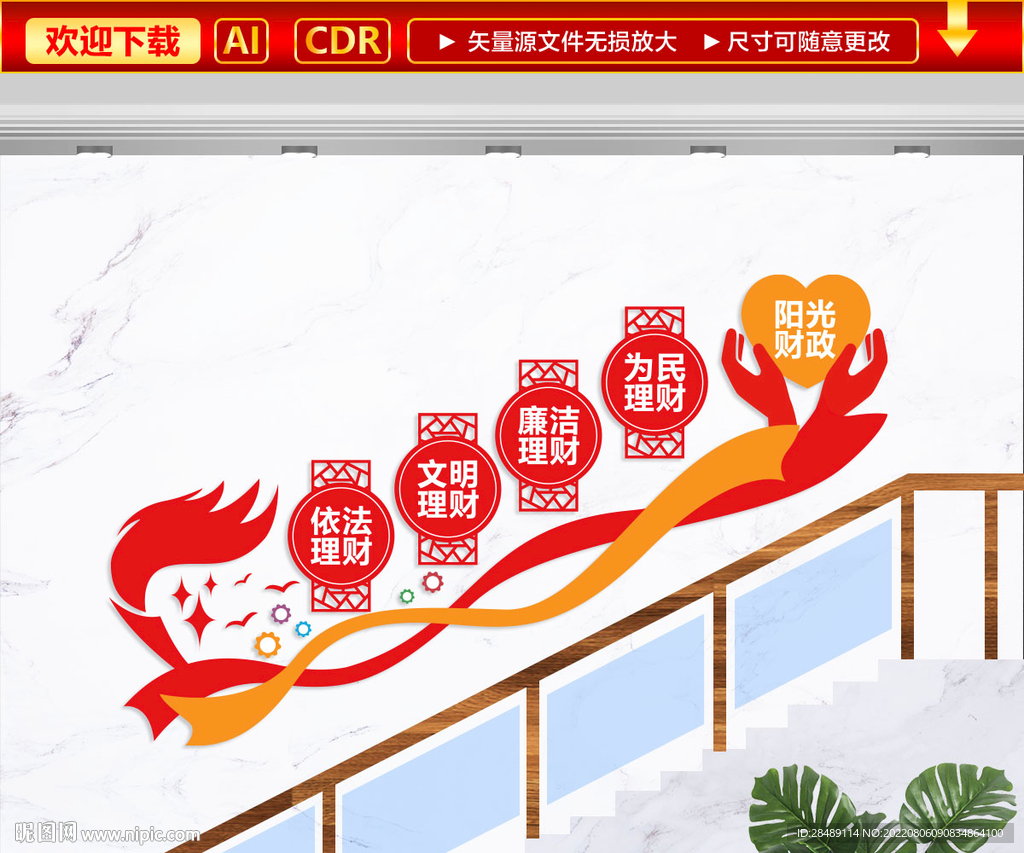 财政局楼梯间文化墙