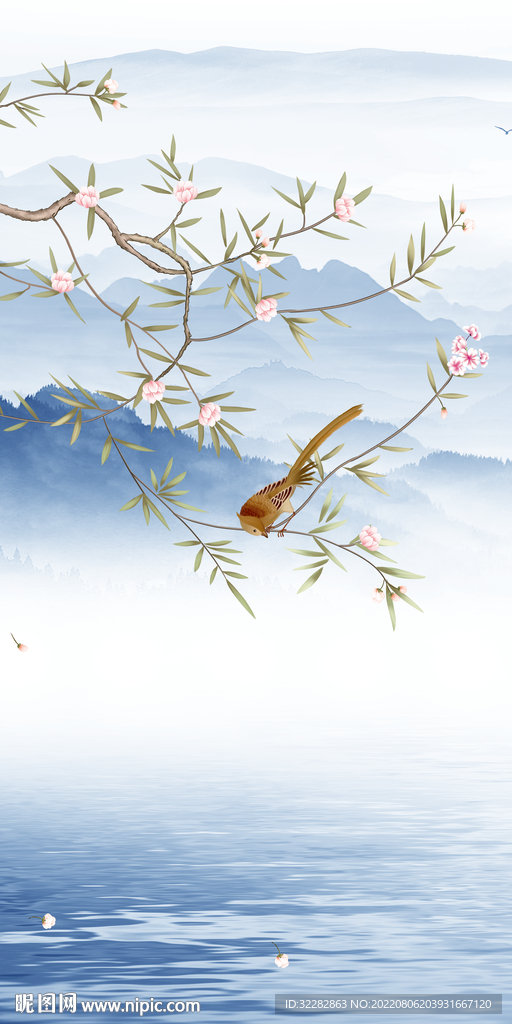 花鸟高清大气玄关 Tif分层