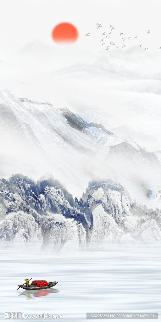 国画最新中式玄关 Tif分层