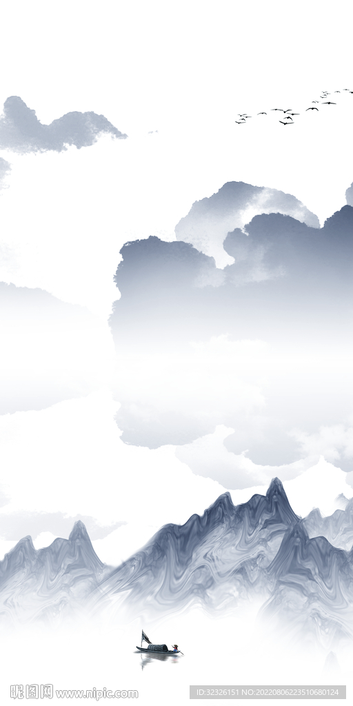 意境高端山水玄关 Tif分层